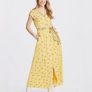 Draper James Yellow Floral Maxi Dress